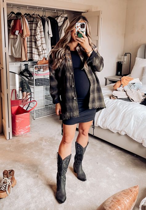 FREE PEOPLE curated on LTK Pregnant In The Winter Outfits, Pregnant Outfits Western, Western Outfits Women Maternity, Style Bump Outfit Ideas, Pregnant Winery Outfit, Nashville Outfits Maternity, November Maternity Outfits, Country Concert Outfit For Pregnant Women, Maternity Bachelorette Party Outfit