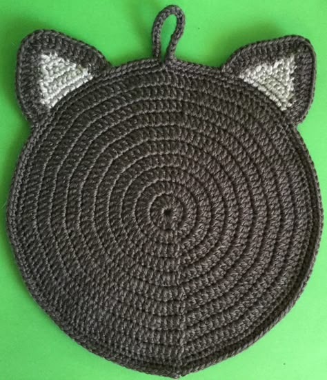 Crochet Cat Potholders Free Patterns, Crochet Cat Pot Holders Free Pattern, Crochet Cat Ring Dish Free Pattern, Cat Pot Holders Free Pattern, Crochet Cat Potholder, Crochet Animal Potholders, Crochet Cat Bag Pattern Free, Cat Potholder, Crochet Cat Bag