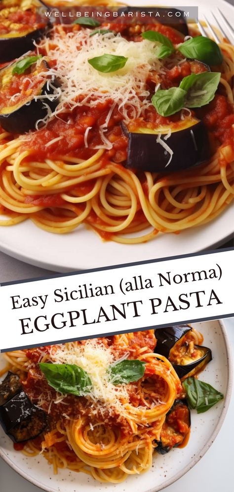 Eggplant With Pasta, Eggplant Spaghetti, Beef Eggplant, Eggplant Marinara, Sicilian Eggplant, Pasta Arrabiata, Sicilian Pasta, Chicken Satay Skewers, Bruschetta Pasta