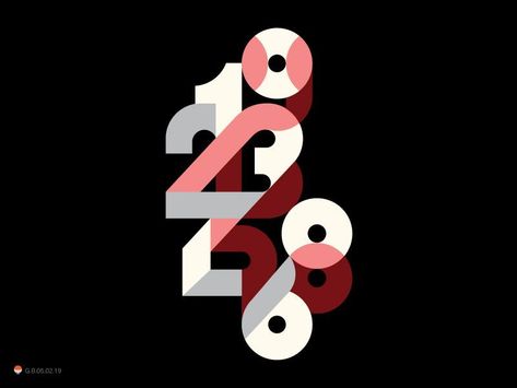 Numbers by George Bokhua George Bokhua, 2 Typography, Numbers Typography, Logo Number, Anniversary Logo, Simple Designs To Draw, Business Advertising Design, Illustration Vector, Cool Logo