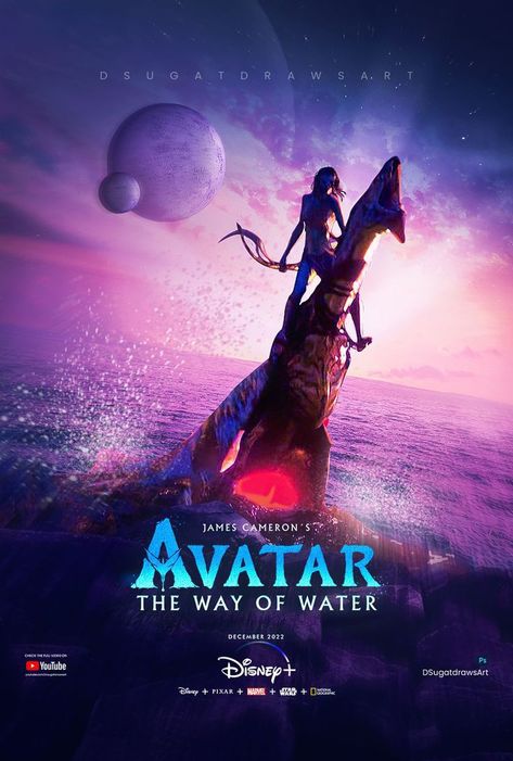 Avatar Cameron, Avatar 2 Movie, Avatar Animals, Avatar Poster, Blue Avatar, Avatar James Cameron, Avatar The Way Of Water, Avatar Films, Water Poster