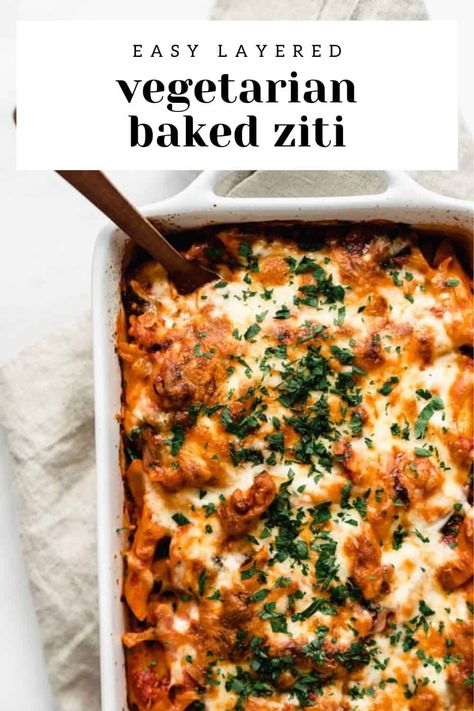 Easy Ziti Recipes, Baked Ziti Vegetarian, Easy Ziti, Vegetarian Baked Ziti, Pasta Tomato Sauce, Winter Vegetarian Recipes, Pasta Tomato, Easy Baked Ziti, Chia Recipe