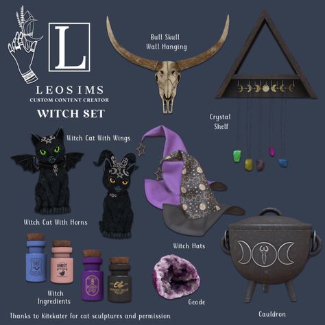 Sims 4 Cc Furniture Witchy, Sims4 Cc Witch Furniture, Sims 4 Cc Spellcaster Clothes, Spooky Sims 4 Cc, Sims 4 Cc Furniture Goth, Gothic Sims 4 Cc, Sims 4 Witch House, Leo Sims, Sims 4 Cc Goth