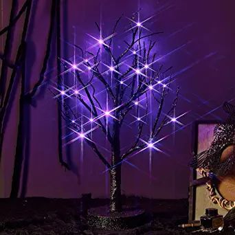 👻👻Lighted Spooky Halloween Tree Purple Lights 18IN Battery Powered with Timer Lit Halloween Decorations Indoor Tabletop Black Tree for Office Halloween Christmas, Affiliate relations String Lights Indoor, Lighted Tree Branches, Halloween Christmas Tree, Halloween Lights Decorations, Purple Lights, Spooky Trees, Halloween Tree, Spooky Halloween Decorations, Purple Themes