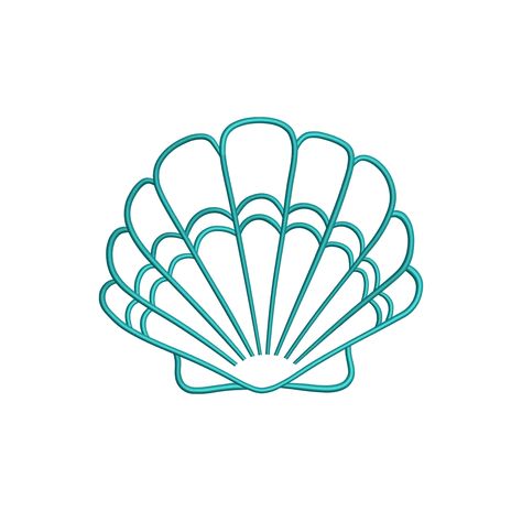 Seashell Embroidery Design  INSTANT DOWNLOAD Our embroidery pattern outline ocean seashell is available in 6 different sizes, giving you the flexibility to choose the best size for your project: Here are the details for each of the sizes: Size 1: 2.34" X 2.0" (59.5 X 50.8 mm), 4103 stitches Size 2: 3.51" X 3.0" (89.3 X 76.2 mm), 5983 stitches Size 3: 4.69" X 4.0" (119 X 101.6 mm), 9072 stitches Size 4: 5.86" X 5.0" (148.8X 127.0 mm), 11290 stitches Size 5: 7.03" X 6.0" (178.5 X 152.4 mm), 13528 Sea Shell Graphic Design, Embroidery Patterns Sketch, Embroidered Sea Shells, Shell Embroidery Design, Art For Embroidery, Seashell Outline, Starfish Outline, Seashell Silhouette, Shell Outline