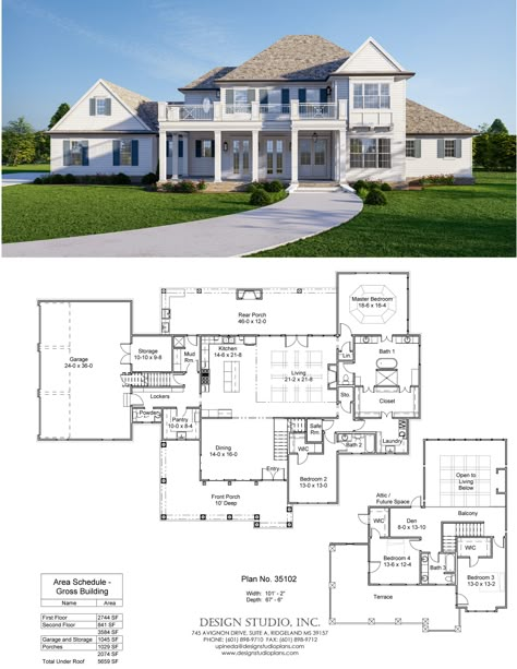 Plan #35102 | Design Studio New England Home Floor Plans, Hampton House Floor Plan, New England Style House Plans, Coastal Mansion Floor Plan, Coastal Farmhouse Floor Plans, Hamptons House Floor Plan, Coastal House Floor Plans, Coastal House Layout, Hamptons Style House Plans