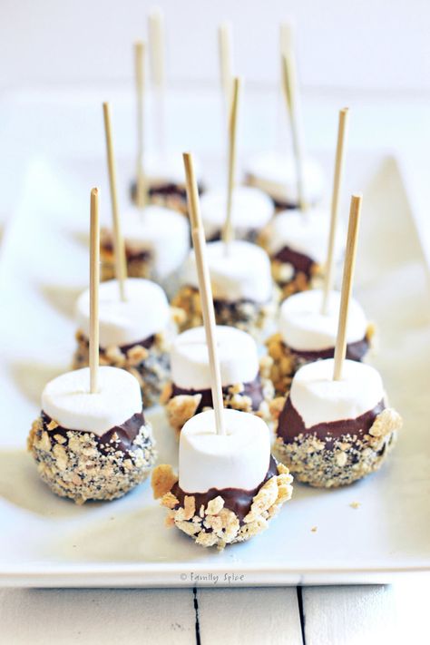 Smores Pops, Fest Mad, Idee Babyshower, Cooking For A Crowd, Desserts For A Crowd, Läcker Mat, S'mores, Snacks Für Party, On A Stick