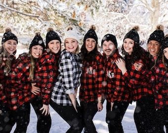 Winter Bachelorette, Fall Winter Wedding, Oversized Flannel Shirt, Bachelorette Vacation, Shirt Flannel, Girls Robes, Christmas Matching, Bridal Party Robes, Oversized Flannel