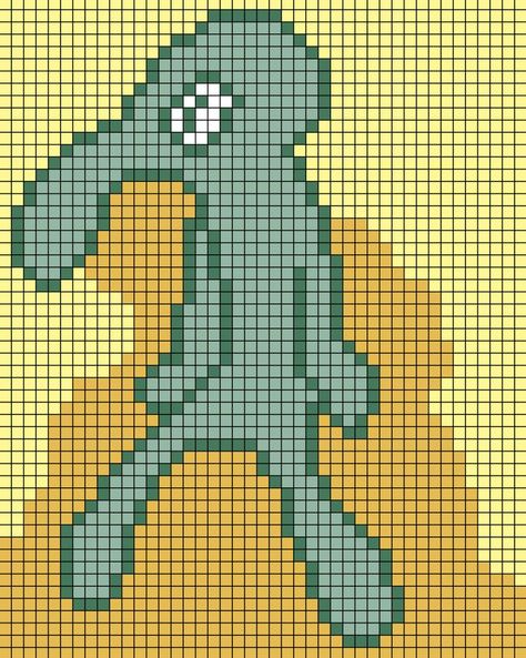 Funny Pixel Art, Alakazam Pokemon, Squidward Art, Squidward Painting, Squidward Meme, Spongebob Squidward, Meme Spongebob, Pixel Grid, Crochet Grid