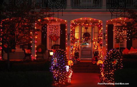 Halloween Porch Lights, Halloween Decorations Uk, Diy Halloween Home Decor, Halloween Lighting Outdoor, Halloween Lights Decorations, Halloween Mantle, Halloween Tattoo, Halloween Porch Decorations, Halloween Front Porch