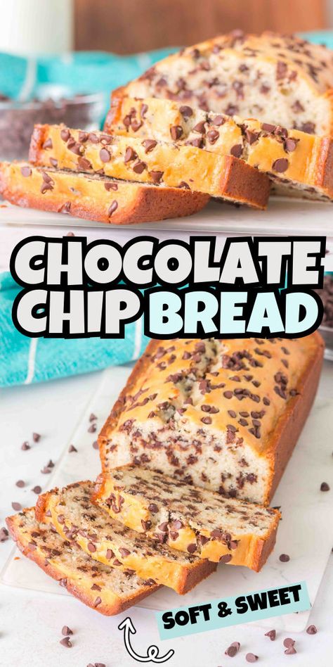 Choc chip bread Easy Dessert Bread, Chocolate Chip Bread Recipe, Yummy Bites, Cozy Afternoon, Healthy Brunch Recipes, Chocolate Chip Bread, Tasty Bread Recipe, Best Chocolate Chip, Homemade Muffins