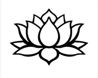 Lotus Flower Outline, Lotus Outline, Lotus Flower Svg, Lotus Drawing, Lotus Vector, Lotus Flower Tattoo Design, Flower Svg Files, Lotus Logo, Lotus Flower Art