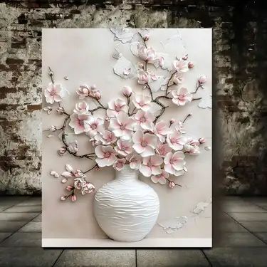 Party Frame, Floral Wall Art Canvases, Classic Artwork, Floral Vase, Home Decor Paintings, Wall Art Canvas Painting, Wooden Art, Flower Vase, Texture Painting