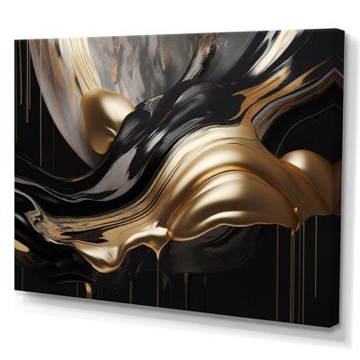 This "Gold And Black Captivating Marble II" wall art adds a touch of elegance to your space with its blend of abstract and fractal elements. Printed on premium cotton canvas using fade-resistant inks, this piece is designed to maintain its vibrant colors over time. The giclee print is stretched tightly over a 1" wood sub-frame for smaller sizes or a 1.5" wood sub-frame for larger sizes, preventing any buckling. Choose from various frame colors to suit your style and decor. Hang it in your living Marble Frame, Ink On Canvas, Grey Home Decor, Gold Interior, Black Picture Frames, Gold Picture Frames, Marble Wall, Beautiful Wall Art, Framed Canvas Wall Art