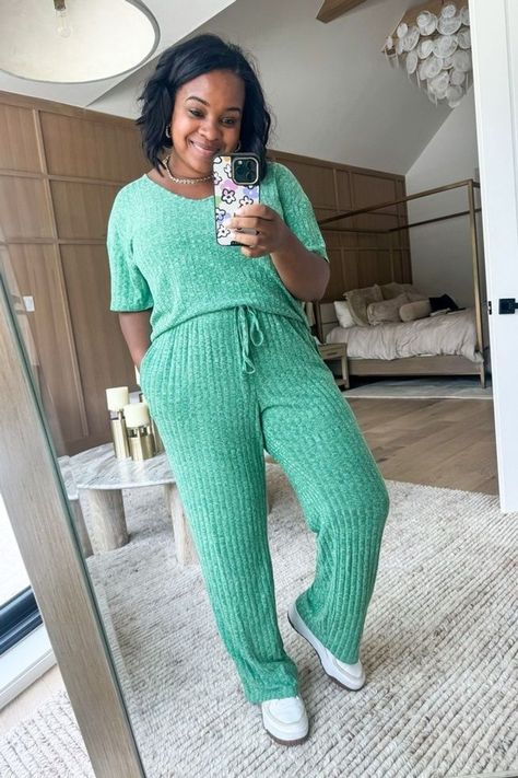 How cute is this ribbed green matching loungewear set ?! I love this look for an end of summer outfit, rainy day outfit or casual everyday outfit idea. If you're looking for cute everyday outfits, date night outfits and casual Summer outfits, tap to shop this post, and explore my style on LTK! Matching Loungewear Set, Outfits Date, Summer Casual Outfit, Casual Outfit Idea, Date Night Outfits, Everyday Outfit, Rainy Day Outfit, Cute Everyday Outfits, Loungewear Set