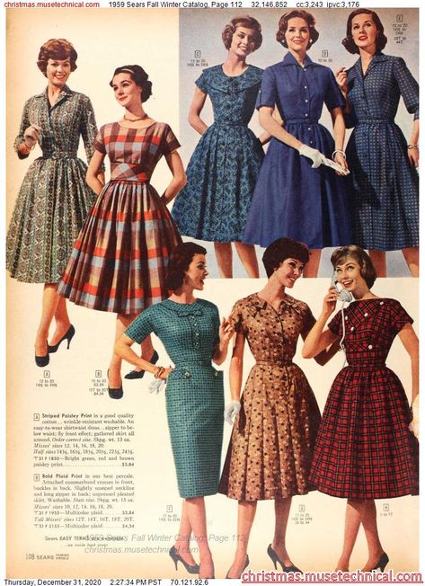 1950s Fashion Trends, 1959 Fashion, 1960s Fashion Women, 60s Vintage Fashion, 60’s Fashion, Vintage Clothes Patterns, 1950s Fashion Women, Fashion Decades, 1950 Fashion