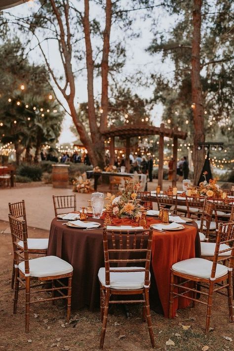 Southern Theme Wedding, Fall Wedding Intimate, Glam Ranch Wedding, Boho And Rustic Wedding, Wedding Boho Rustic, Boho Rustic Fall Wedding, Terracotta Rustic Wedding Theme, Outdoor Fall Wedding Reception Ideas, Rustic Wedding Decor Simple