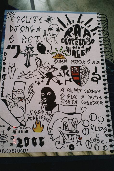 #desenhos #caderno #hype #rap #pixação Notebook Drawing, Doodle Sketch, Aesthetic Painting, Bmx, Doodle Art, Cute Drawings, Graffiti, Sketch Book, Art Painting