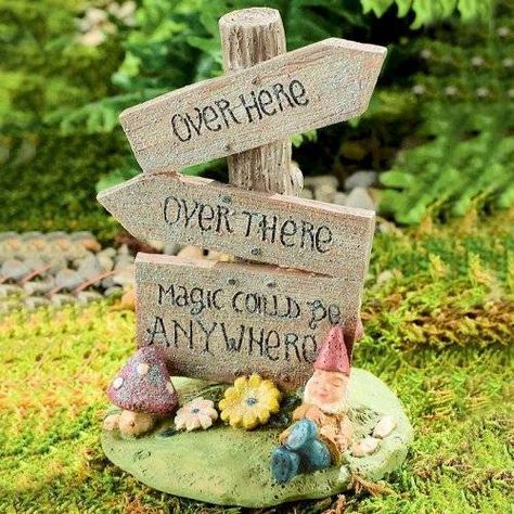 Fairy Garden Design Ideas, Fairy Garden Sign, Garden Fairies Figurines, Vegetable Garden Planner, Fairy Garden Designs, Garden Figurines, Fairy Furniture, Low Maintenance Garden, Diy Fairy