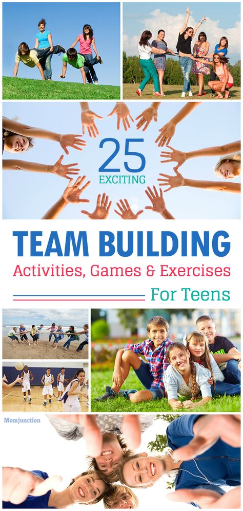 25 Exciting Team Building Activities, Games & Exercises For Teens: learn to work together to accomplish a goal. Besides, team-building activities also help hone your teen’s communication, leadership and problem-solving skills. Group Building Activities Teamwork, Ffa Team Building Activities, Small Group Team Building Activities, Teamwork Building Activities, Trust Exercises Team Building, Teen Activities Group, Team Building For Teens, Teen Group Activities, Team Building Games For Teens