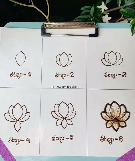 Mehendi Practice Sheets, Mehendi Practice, Lotus Henna, Flower Mehndi, Henna Tattoo Designs Hand, Mehndi Designs Bridal Hands, Basic Mehndi, Mehndi Patterns, Basic Mehndi Designs