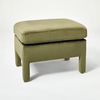 Threshold designed w/Studio McGee : Ottomans, Stools & Benches : Target Target Ottoman, Mcgee Target, Green Ottoman, Green Velvet Chair, Olive Green Velvet, Small Ottoman, Comfy Seating, Cube Ottoman, Hearth And Hand