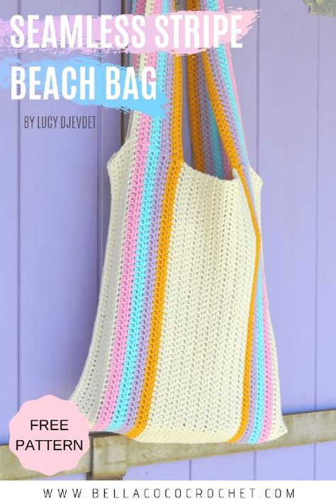 Bella Coco Crochet, Beach Bag Pattern, Crochet Beach Bag, Bag Free Pattern, Bella Coco, Crochet Beach Bags, Free Crochet Bag, Bag Pattern Free, Crochet Bee