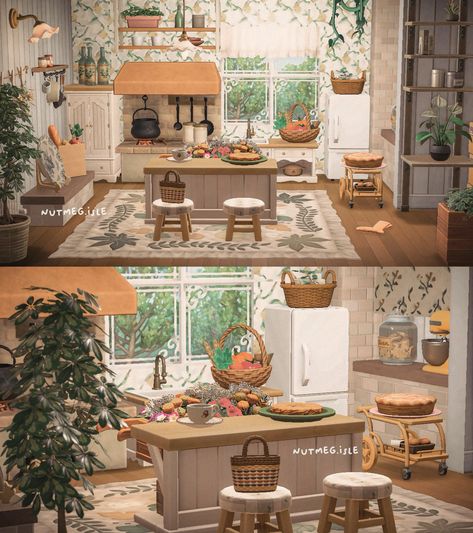 edna 🌱 on Twitter: "the farmhouse kitchen. #animalcrossing #acnh #acnhdesign #acnhinspo… " Acnh House Interior Cottagecore, Acnh Cottagecore House, Cottage Core House Interior, Cottagecore House Interior, Acnh Kitchen, Animal Crossing Happy Home Paradise, Cottage Core Interior, Cottage Core Animal Crossing, Cottagecore Interior