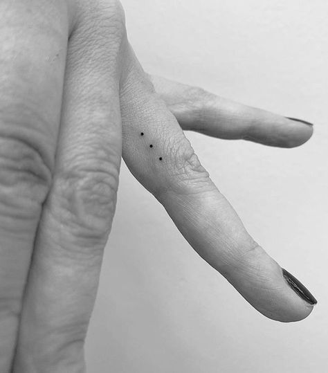 Which Tattoos, 3 Dot Tattoo, Stone Tattoo, Tiny Heart Tattoos, Finger Tattoo For Women, Dot Tattoos, Tattoo Trend, Stylish Tattoo, Sibling Tattoos