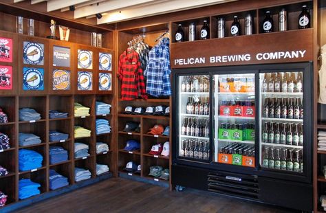 Brewery Retail Display, Brewery Merch, Beer Merch, Merch Display, Jiu Jitsu Gym, Brewery Ideas, Merchandise Display, Merchandise Ideas, Interior Shop