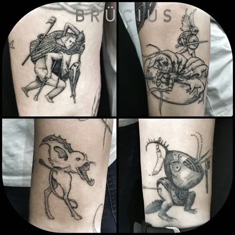 #BRUCIUS #TATTOO #SanFrancisco #bayareatattoo  #sciencetattoo #engravingtattoo… Bosch Tattoo, Hieronymous Bosch, Science Tattoo, Etching Tattoo, Engraving Tattoo, Hieronymus Bosch, Tattoo Flash Art, Dream Tattoos, A Frog