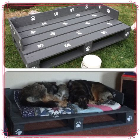 Palette Dog Bed, Outdoor Dog Spaces, Outside Dog Bed, Pallet Dog Bed, Dog House Ideas, Dog Beds For Large Dogs, Dog Beds Homemade, Raised Dog Bed, Outdoor Dog Beds