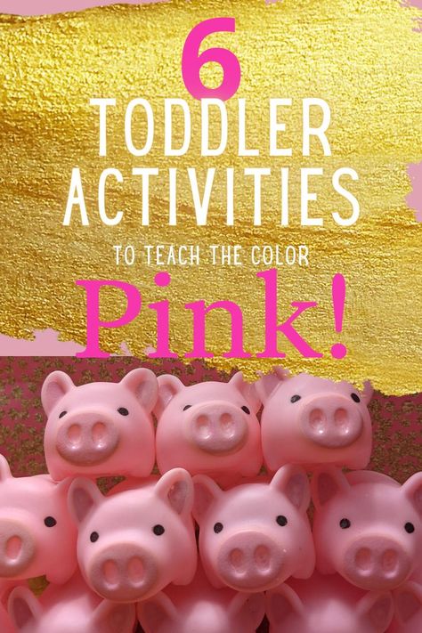 These 6 toddler activities are perfect for busy mamas that want to teach their toddlers through play! Teach them the color pink while playing with pigs and flamingos and making crafts! Pink Color Activities For Preschool, Pink Preschool Activities, Pink Activities For Toddlers, Pink Crafts For Toddlers, Pink Activities For Preschool, Pink Day Activities Preschool, Color Pink Activities For Preschool, Pink Arts And Crafts, Pink Activities