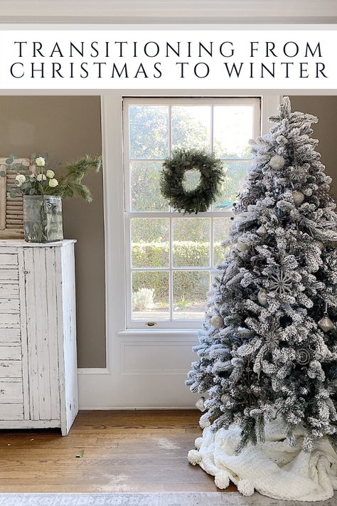 Did you know you can keep up some of your Christmas décor by just “transitioning” it to winter? Transitioning from Christmas to Winter Décor is such a fun idea and today I am going to show you how to do it. Transition Christmas To Winter Decor, Winter Tree Decor After Christmas, Christmas To Winter Decor Transition, January Decor After Christmas, Decorations After Christmas, Winter Tree Decorations, After Christmas Decor, Decor After Christmas, January Decor