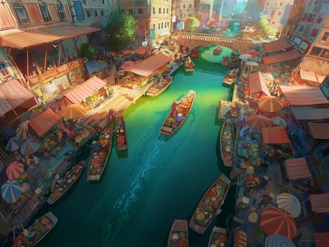 ArtStation - Green river, Nikolai Lockertsen Location Inspiration, Landscape Concept, Green River, Fantasy City, Fantasy Setting, Fantasy Places, Fantasy Art Landscapes, Fantasy Concept Art, 판타지 아트