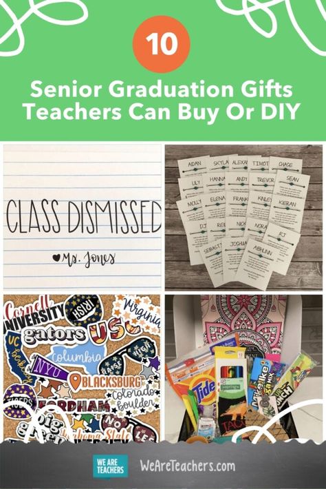 10 Senior Graduation Gifts Teachers Can Buy Or DIY Graduation Gifts For Teachers, Cheap Graduation Gifts, Small Graduation Gift, Inexpensive Graduation Gifts, High School Senior Gifts, Inexpensive Teacher Gifts, Graduation Gift Bags, Senior Graduation Gifts, Teacher Graduation Gifts