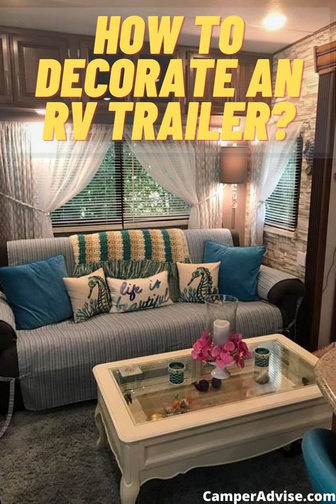 In this article I have shared 14 different RV Decorating Ideas with Images and how to decorate an Travel Trailer. These are beautiful and aesthetic ideas. Decorating My Rv Rv Interior, Stationary Camper Ideas, Rv Glamping Decor, Travel Trailer Bedroom Decor, Diy Rv Decorating Ideas, Travel Trailer Interior Decor, Decorate Rv Rv Interior, How To Decorate Rv Interior, How To Decorate A Camper Travel Trailers