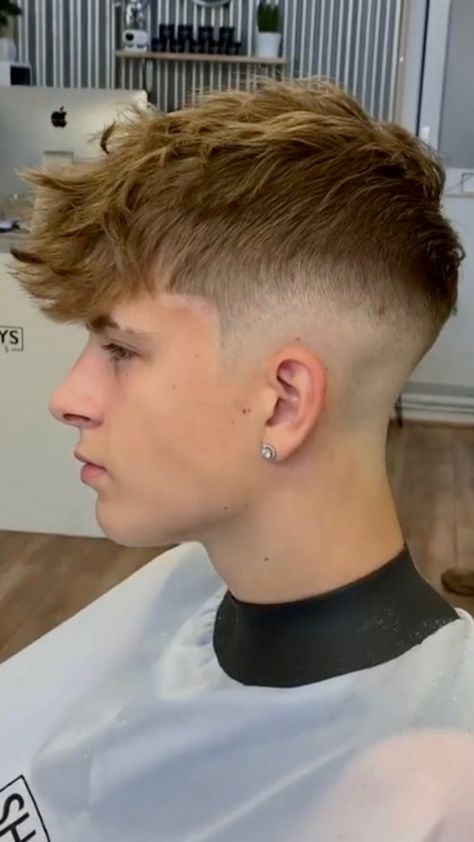 Short Hair Cuts For Boys Straight Hair, Fade Messy Hair Men, Messy Fringe Straight Hair Men, Blonde Messy Fringe, Messy Fringe Men Hairstyles, Messy Taper Hairstyle Men, Messy Crop Top Haircut Men, Men’s Messy Fringe, Textured Fringe Mid Fade