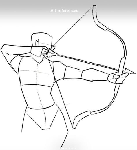 Archery Poses Reference Drawing, Drawing Poses Bow And Arrow, Archer Art Reference, Holding Bow Pose Reference, Minecraft Poses Reference, Shield Pose Reference Drawing, Archery Reference Pose, Person With Bow And Arrow Reference, Couple Walking Drawing Reference