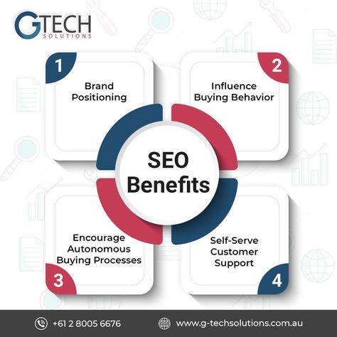 SEO benefits you must know. 📞 Get a free quote today: +612 8005 6676 🌐 Visit Our Website: [www.g-techsolutions.com.au/] 📞 Contact our sales: [sales@g-techsolutions.com.au] . . . #website #marketingdigital #searchengineoptimization #google #ecommerce Seo Quotes, Seo Services Company, Website Optimization, Seo Specialist, Poster Background, Seo Expert, Seo Strategy, Secret To Success, Search Engine Optimization Seo