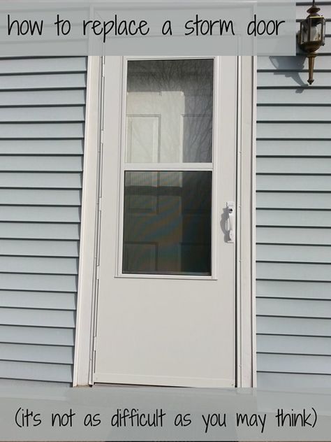 Are you sometimes intimidated by DIY projects?  Some I tackle without a thought, but others that I’ve never done before do give me pause.  Replacing a storm door is one of those DIY tasks that sort of scares me, or at least it did.  No more!  I did it! I picked up the Larson Storm... How To Install A Storm Door, Storm Door Diy, Diy Storm Door, Storm Door Ideas, Larson Storm Doors, Aluminum Storm Doors, Diy Mobile Home Remodel, Glass Storm Doors, Mobile Home Renovations