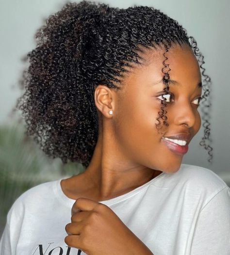 Neat High Ponytail for Natural Hair Long Ponytail Hairstyles, Micro Braids Hairstyles, Cornrow Ponytail, High Ponytail Hairstyles, Curly Crochet Hair Styles, Ponytail Hairstyles Easy, Black Ponytail Hairstyles, Twist Ponytail, Simple Ponytails