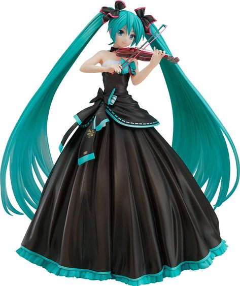 PRICES MAY VARY. A good smile import Based on the main visual from the full orchestra concert Hatsune Miku symphony 2017 Faithfully recreates her chic Dress from the original illustration Carefully sculpted dress for a highly detailed and natural silhouette Be sure to add her to your collection Miku Symphony, Japan Package, Pvc Paint, Vocaloid Characters, Miku Hatsune, Tokyo Otaku Mode, Anime Figurines, Figure Size, Manga Cosplay