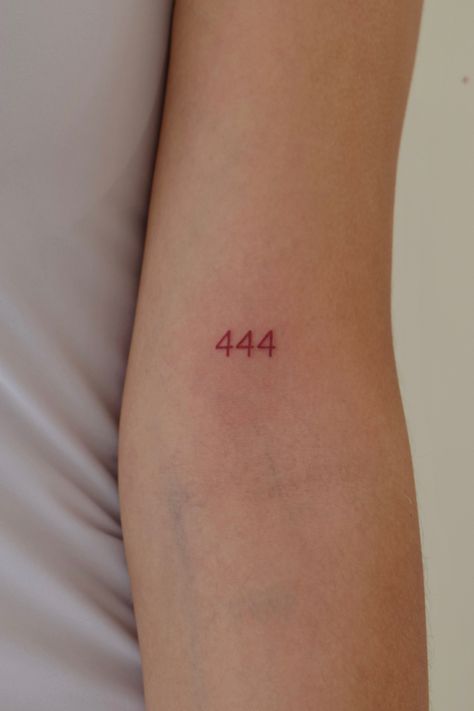 444 Tattoo In Red, 49 Tattoo Number, 444 Back Tattoo, Red 222 Tattoo, Red Angel Number Tattoo, 444 Arm Tattoo, 444 Red Ink Tattoo, 444 Red Tattoo, Red Number Tattoo