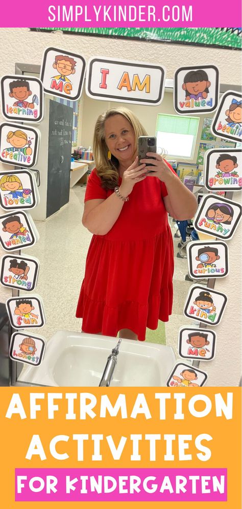 Inspirational Mirror Classroom, Kindergarten Affirmation Station, Affirmation Station Preschool, Mirror Positive Affirmations Classroom, Kindergarten Affirmation Mirror, Preschool Affirmation Mirror, Positive Affirmation Mirror Classroom, Mirror Positive Affirmations, Afirmations On Mirror Classroom