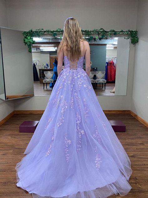 Protocol Dresses, Prom Dress Purple, Graduation Dresses Long, Lace Long Prom Dress, Purple Tulle, Purple Prom, Tulle Material, Simple Prom Dress, Floor Length Prom Dresses