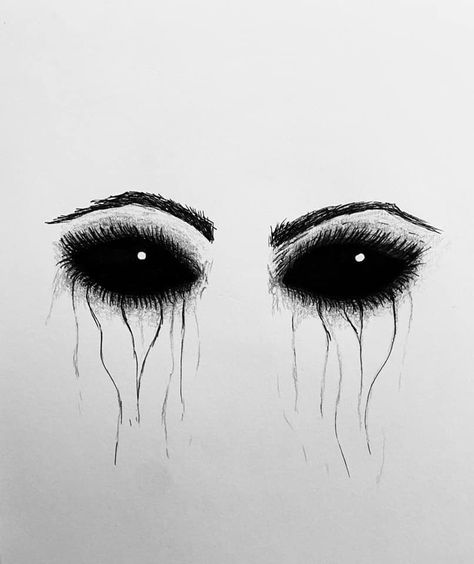 Blacked Out Eyes Drawing, Spooky Eye Drawing, Demonic Eye Tattoo, Scary Eyes Drawing Easy, Drawing Monsters Creepy, Ghoul Drawing Ghost, Scary Eye Tattoo, Gothic Drawings Creepy Dark Art, Demon Eyes Tattoo