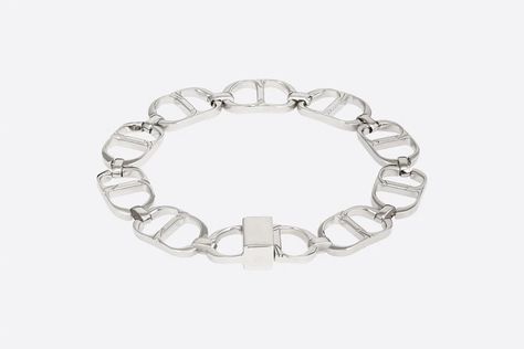 "CD ICON" chain link bracelet in silver - Accessories - Men's Fashion | DIOR Dior Bracelet, Accessories Man, Cd Icon, Beauty Dior, Men Dior, Bracelet In Silver, Christian Dior Fashion, Christian Dior Couture, Dior Beauty