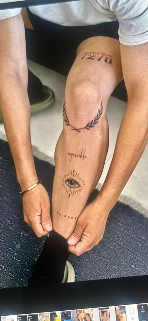 Above The Knee Tattoo Men, Simple Leg Tattoos, Ankle Tattoo Men, Inspiration Tattoo, Tattoo Bracelet, Tattoo Style Drawings, Knee Tattoo, Leg Tattoo, Ankle Tattoo