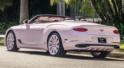 Pink Bentley, Bentley Convertible, Bentley Mulliner, Pink Convertible, Luxury Car Brands, Blue Sage, Bentley Car, Continental Gt, Bentley Continental Gt